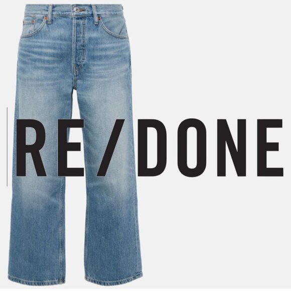 RE/DONE Loose mid-rise cropped straight jeans EUC 26 - Picture 1 of 15